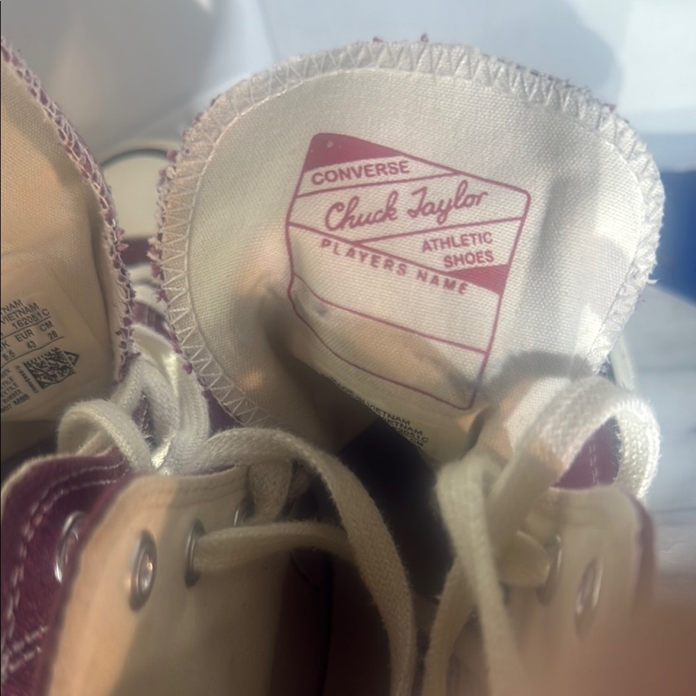 Converse Chuck Taylor Athletic Shoes - Cream and Burgundy - Picture 2 of 11